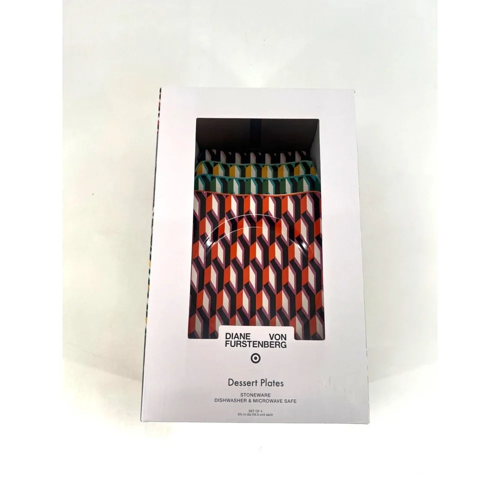 DVF Diane Von Furstenberg x Target Arrow Geo 4pc Home Dessert Plate Set Limited